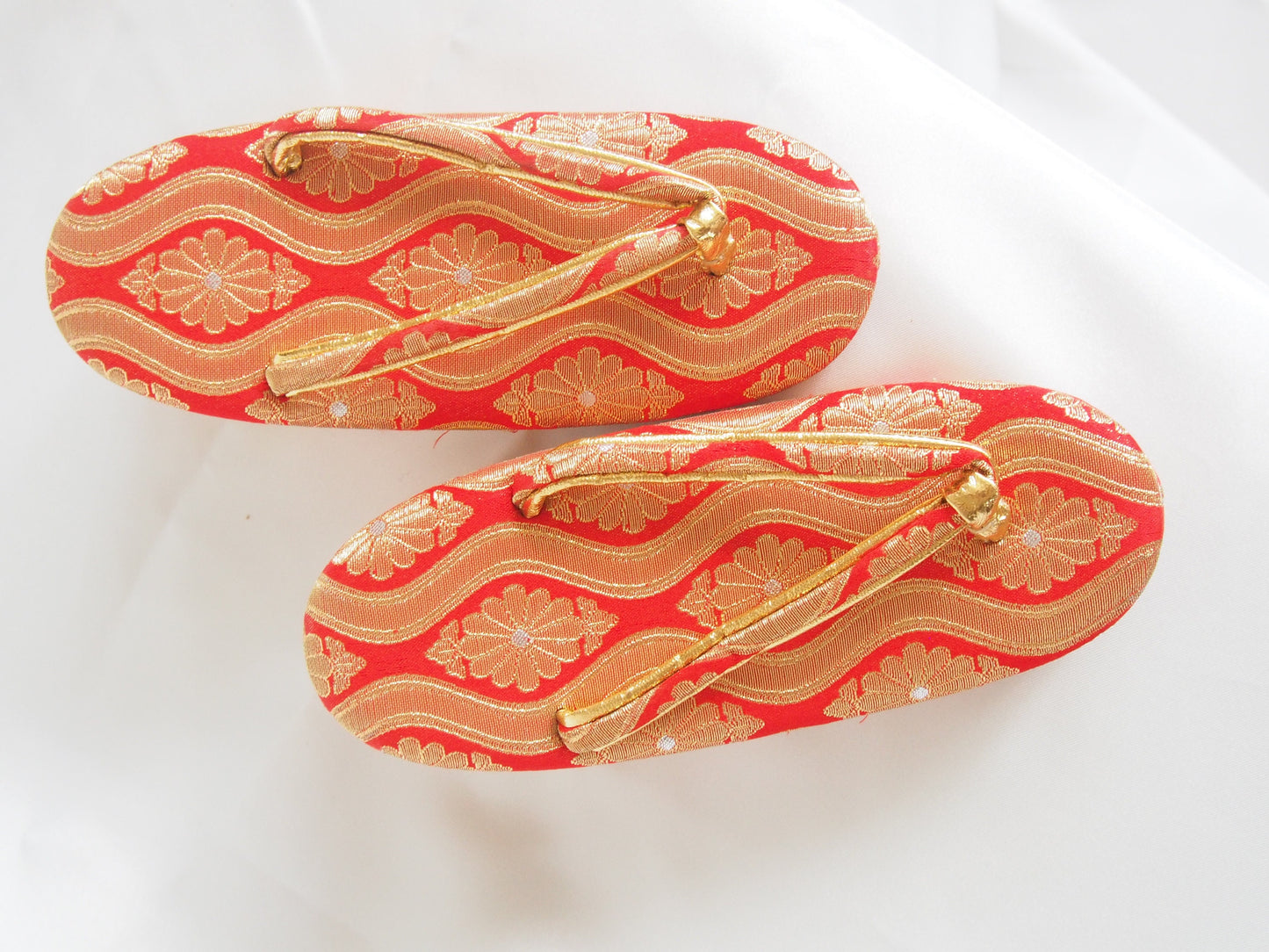 Vintage zori with bells - traditional Japanese shoes for kids