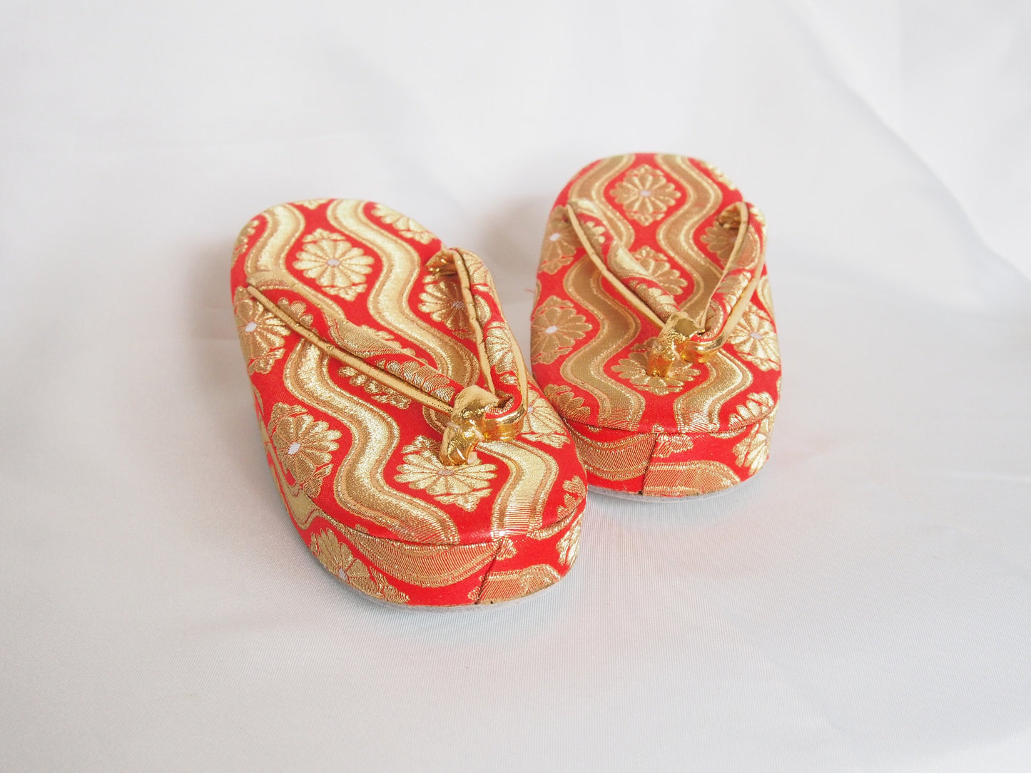 Vintage zori with bells - traditional Japanese shoes for kids