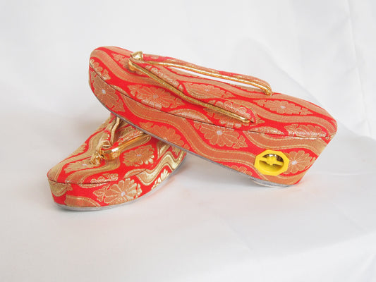 Vintage zori with bells - traditional Japanese shoes for kids