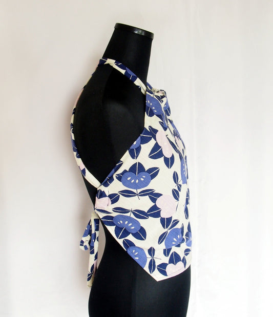Prototype sale! Handmade Japanese furoshiki remake- cotton backless top