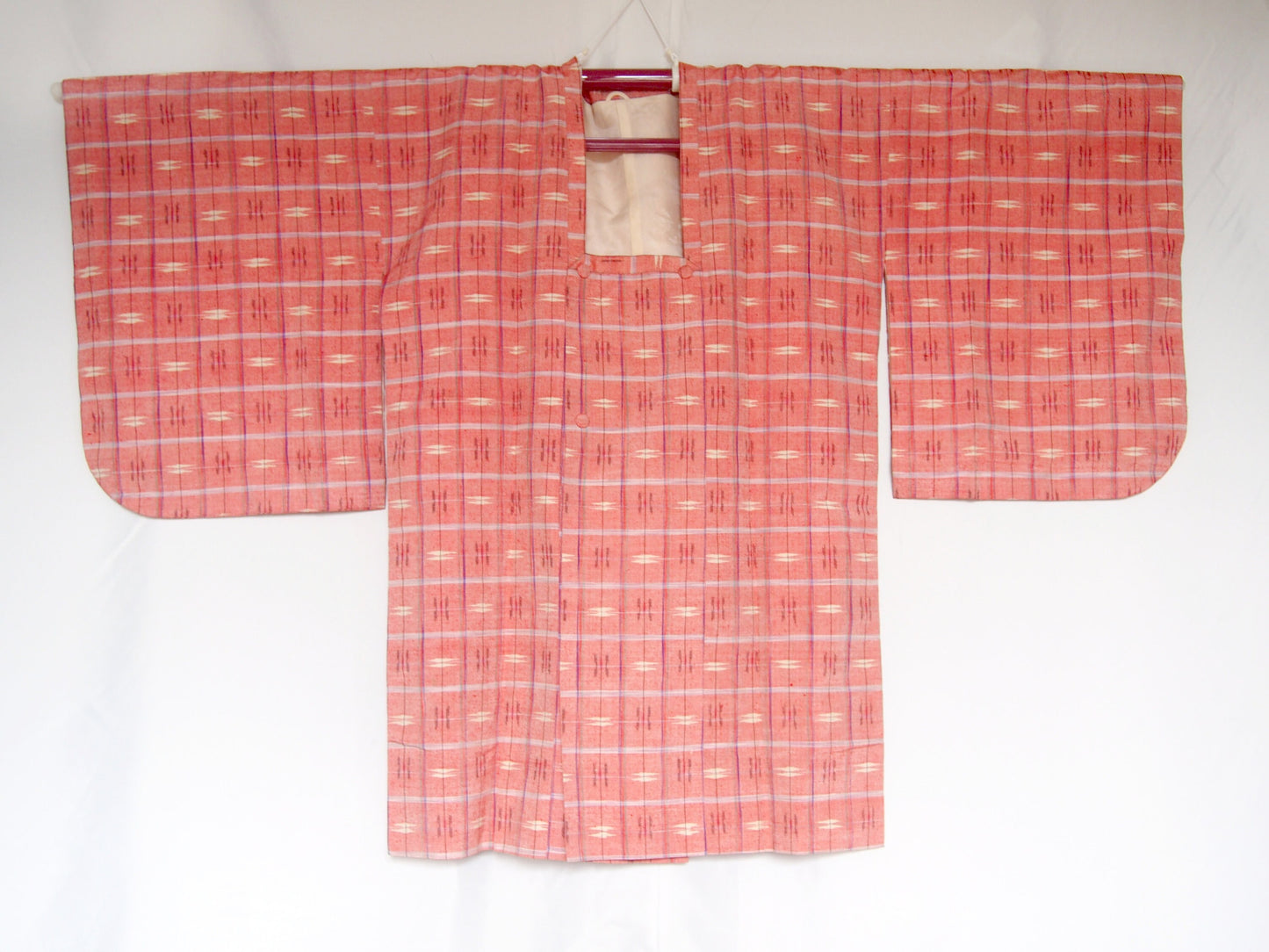 Traditional Japanese kimono coat michiyuki - adult cute pink