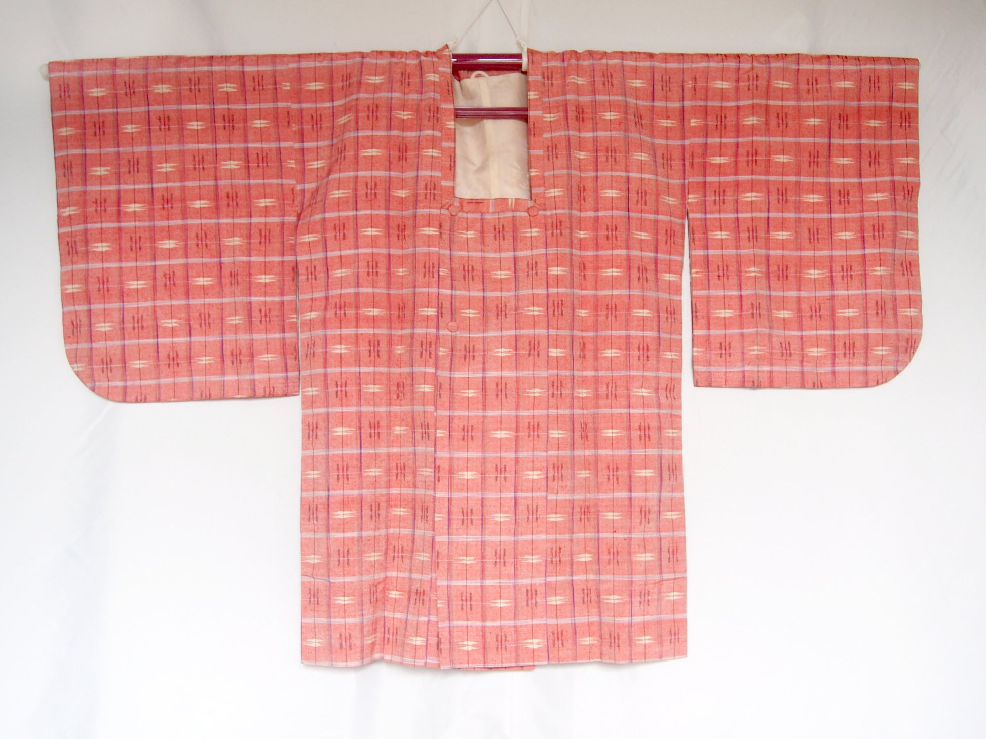 Traditional Japanese kimono coat michiyuki - adult cute pink