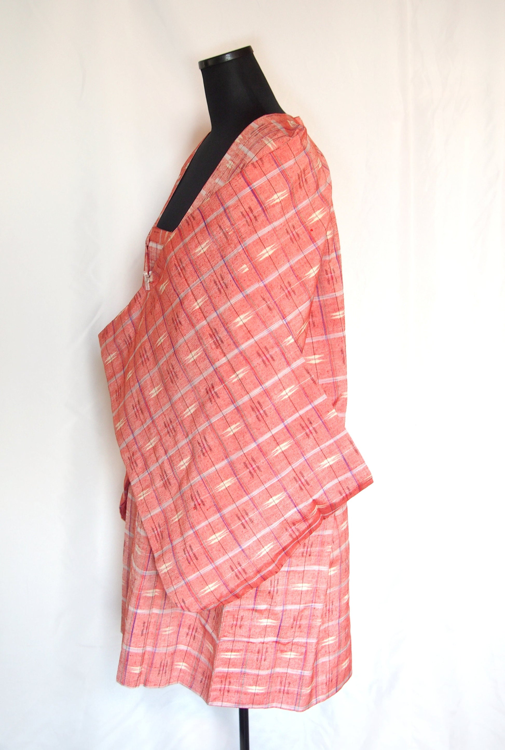 Traditional Japanese kimono coat michiyuki - adult cute pink