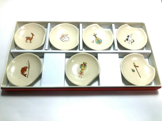 Miniature Japanese plates - seven gods of luck (set of 7)