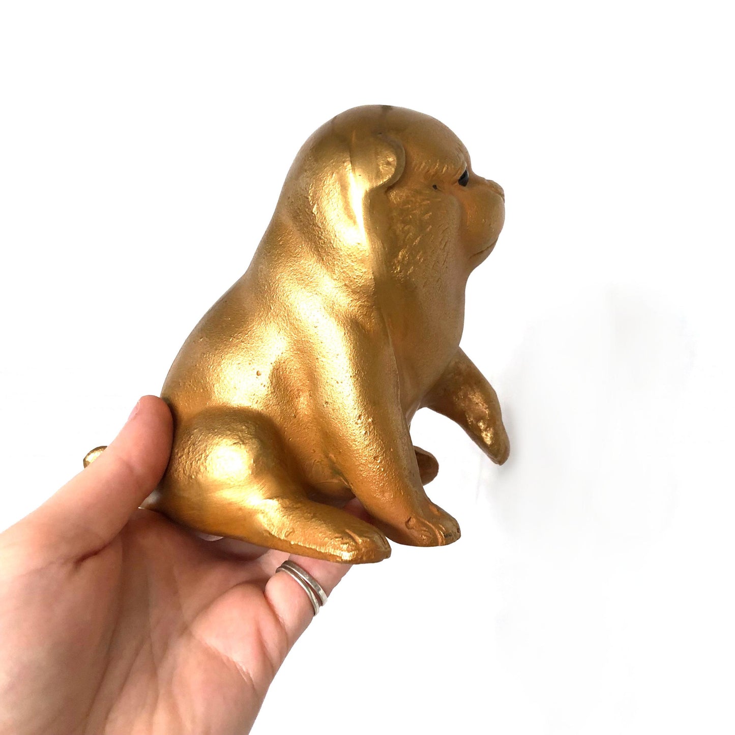 Cute Chinese zodiac sign iron cast statuette - puppy