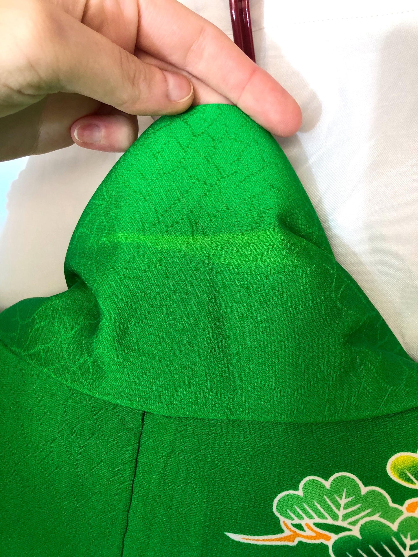 Colorful uchikake - Japanese wedding cover / hikizuri - stage costume - highlighter green with rainbow birds and flowers