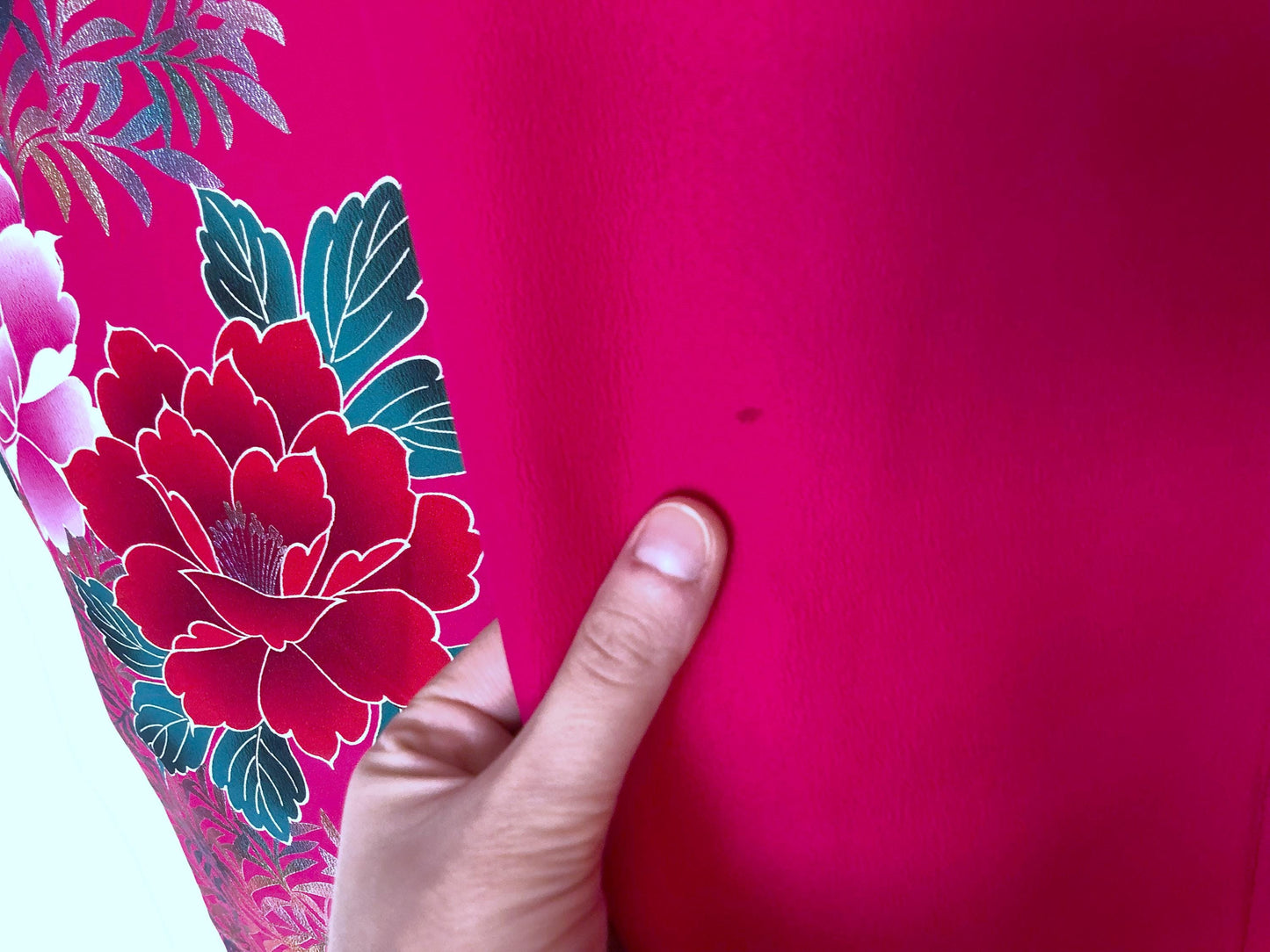 Colorful uchikake - Japanese wedding cover / hikizuri - stage costume - vivid pink with castles and roses