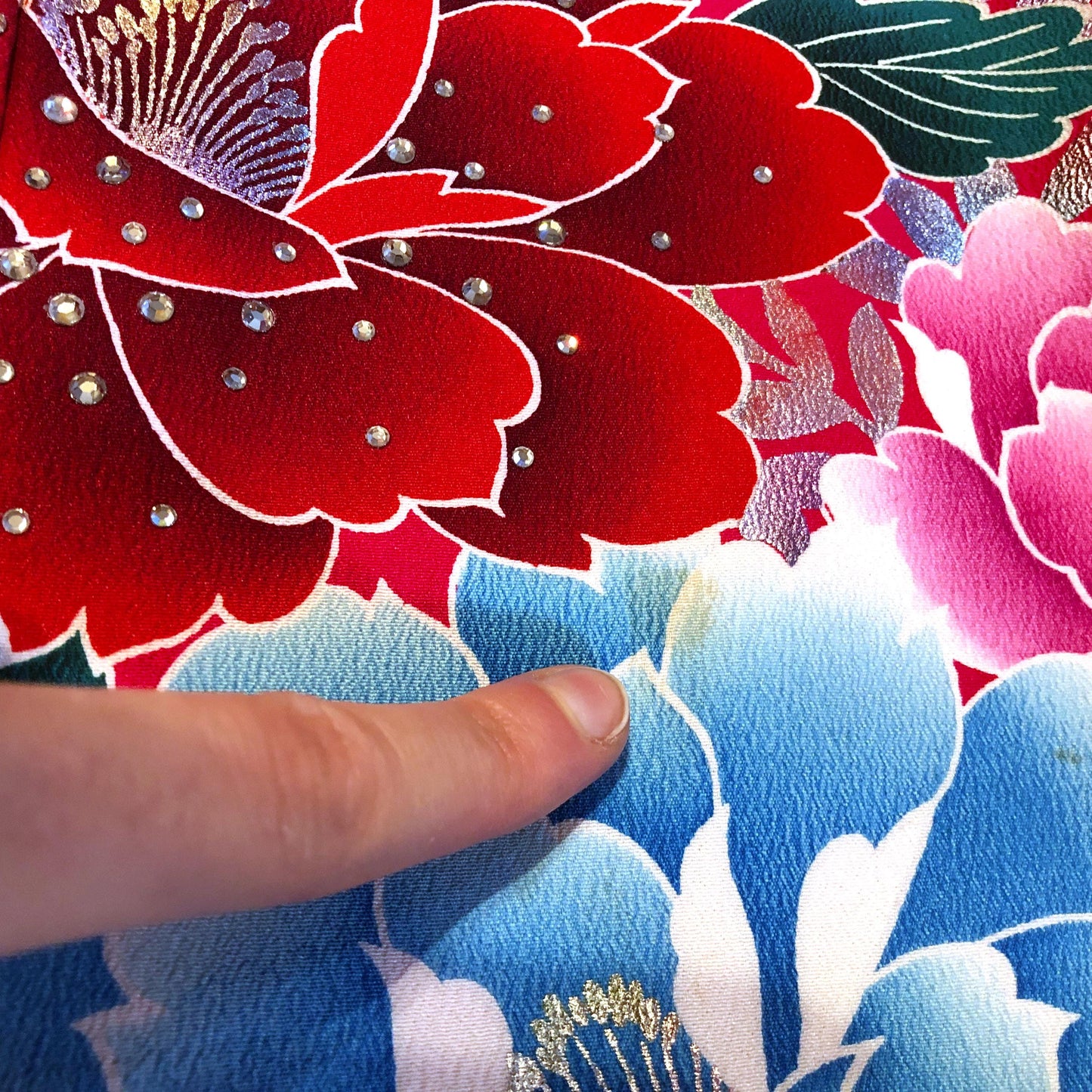 Colorful uchikake - Japanese wedding cover / hikizuri - stage costume - vivid pink with castles and roses