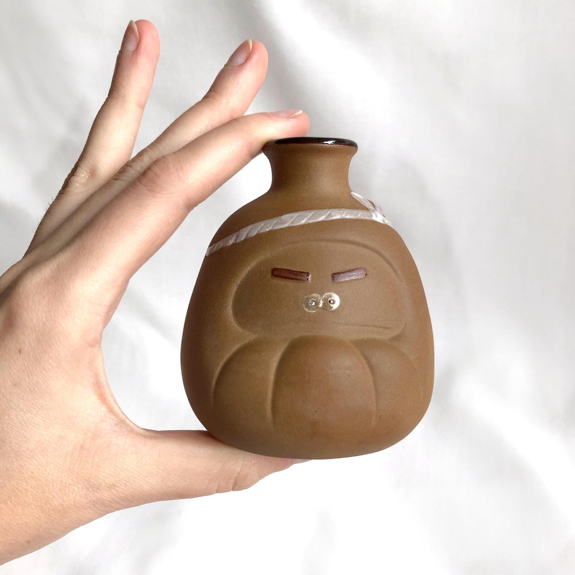 Cute Japanese sake bottle set - small daruma