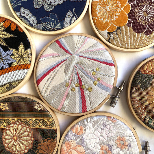 Vintage obi wall hanging - tondo 8cm