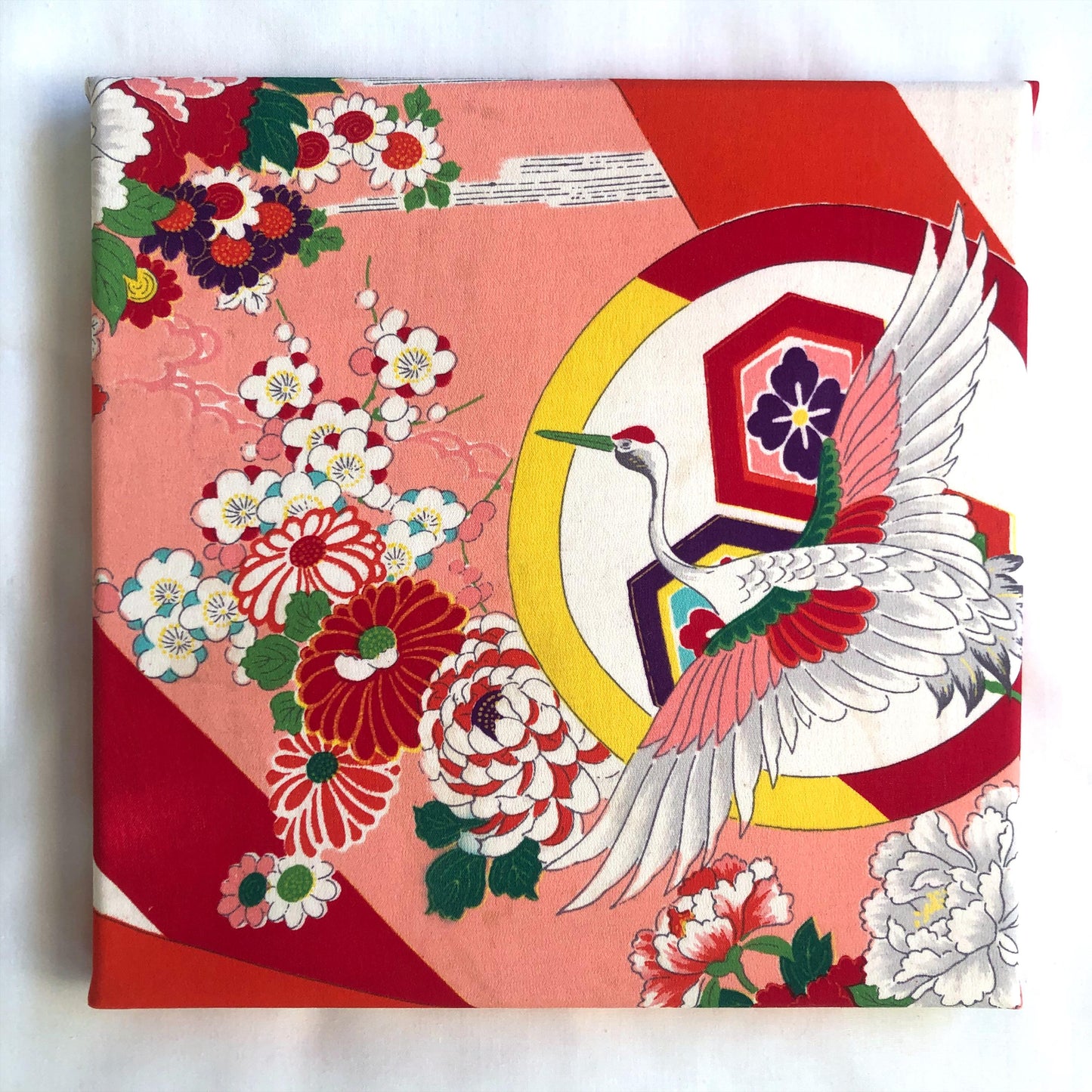 Vintage silk kimono wall hangings - square (series 1)