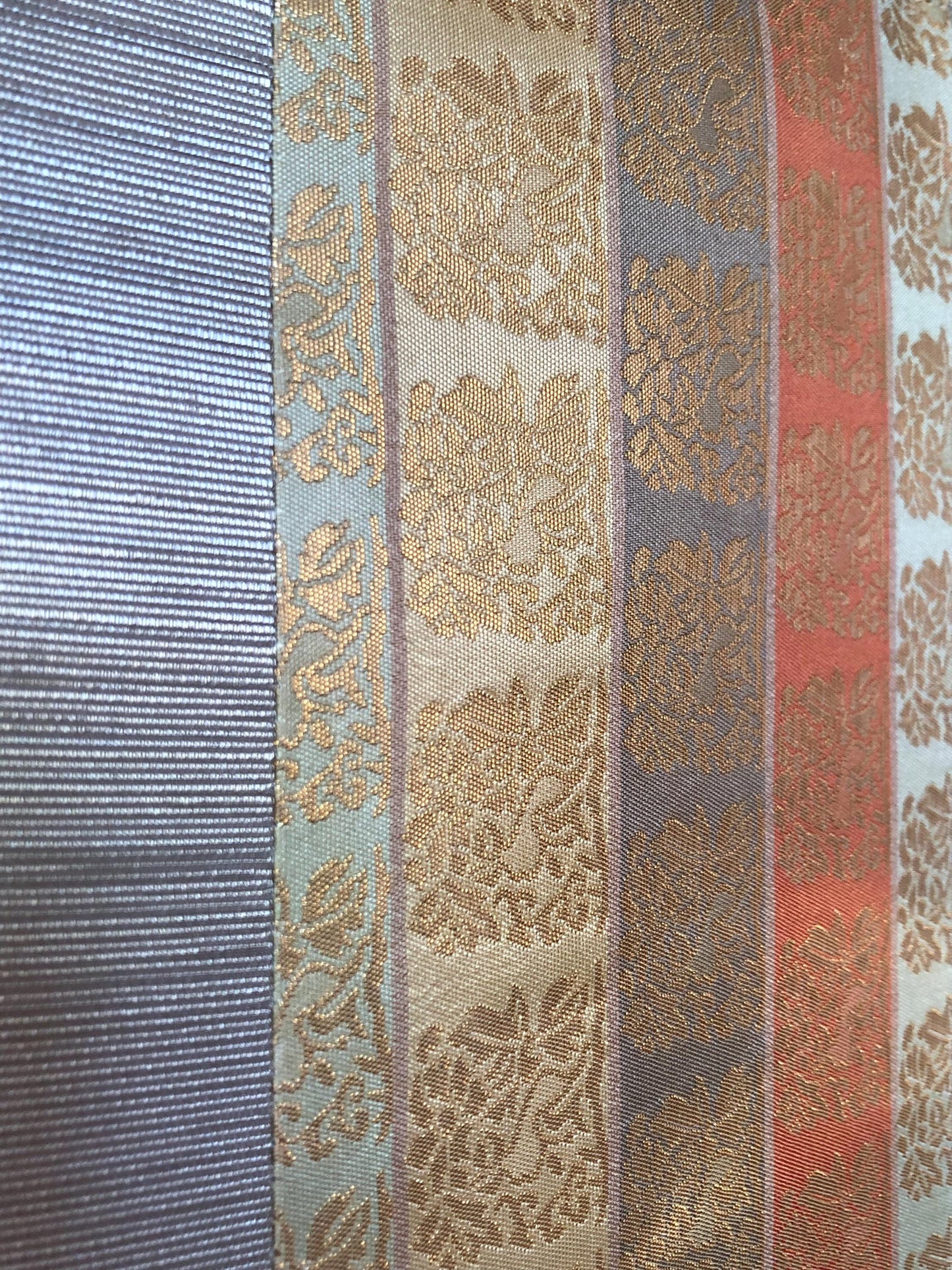 Obi remake tote bag - light gray and pastel jacquard