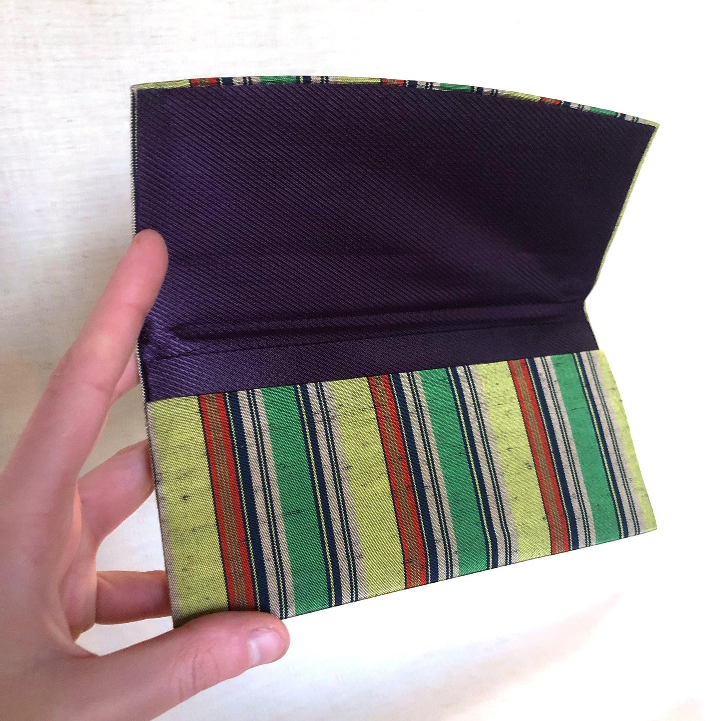 Vintage Japanese slim wallet - striped (different colors available)