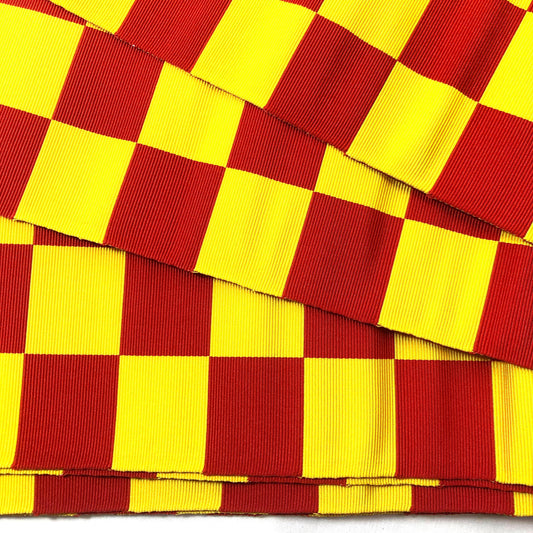 Bold Japanese hanhaba obi - yellow and red check