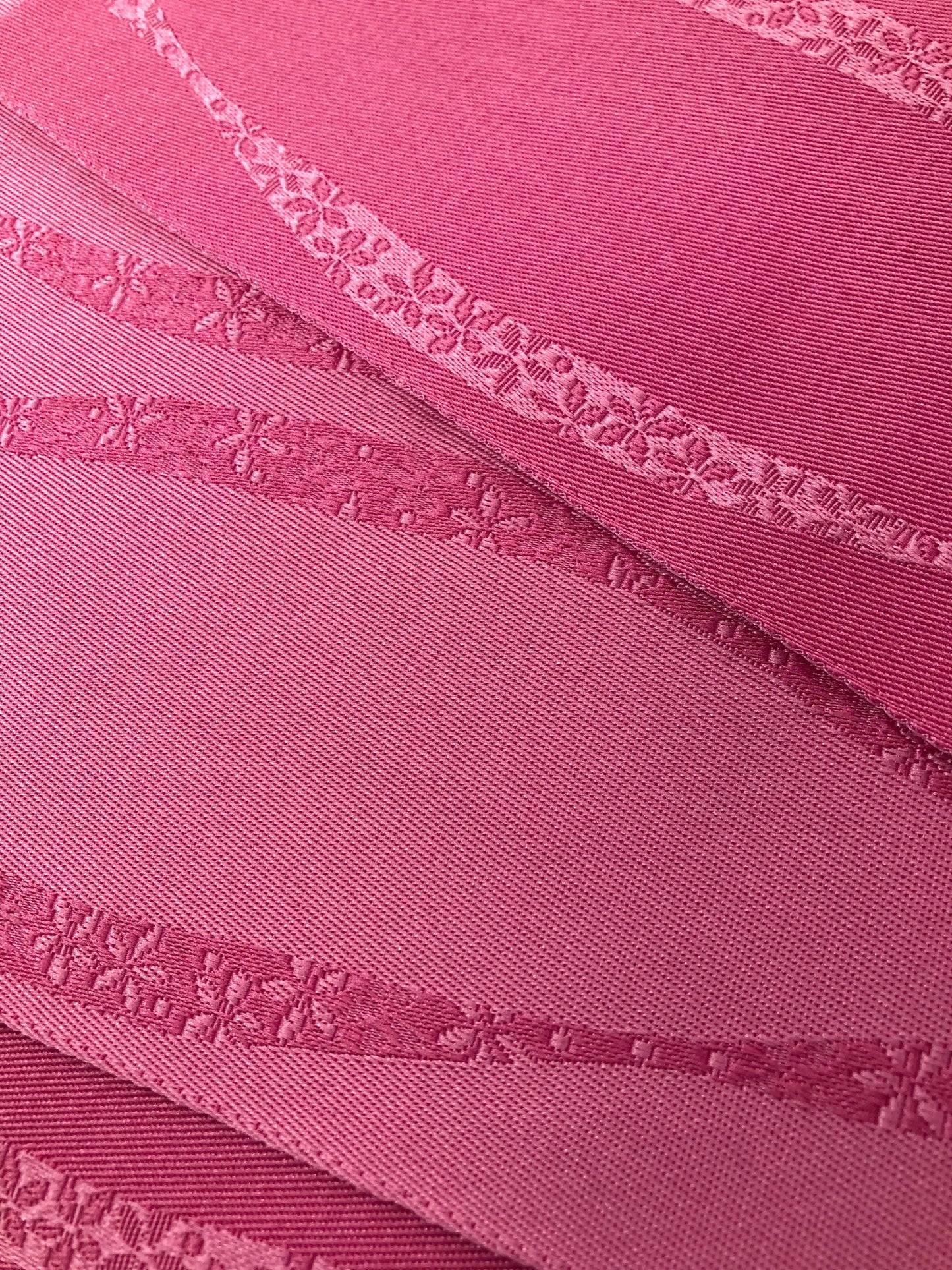 Cute Japanese hanhaba obi - two shades of pink with delicate sakura pattern