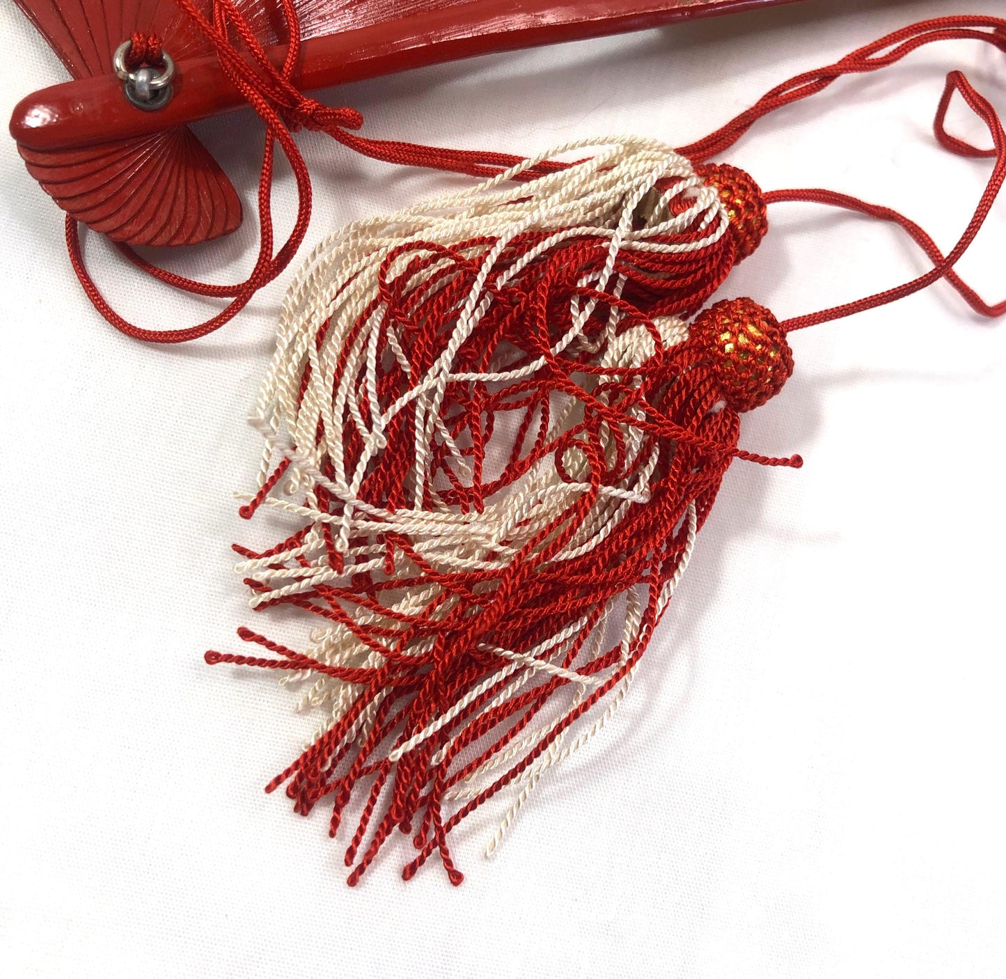 Elegant kanzashi set - Japanese hair accessory and a foldable fan