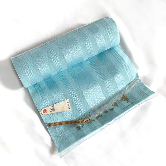 Vintage tanmono - obi sash fabric bolt - light blue Hakata ori