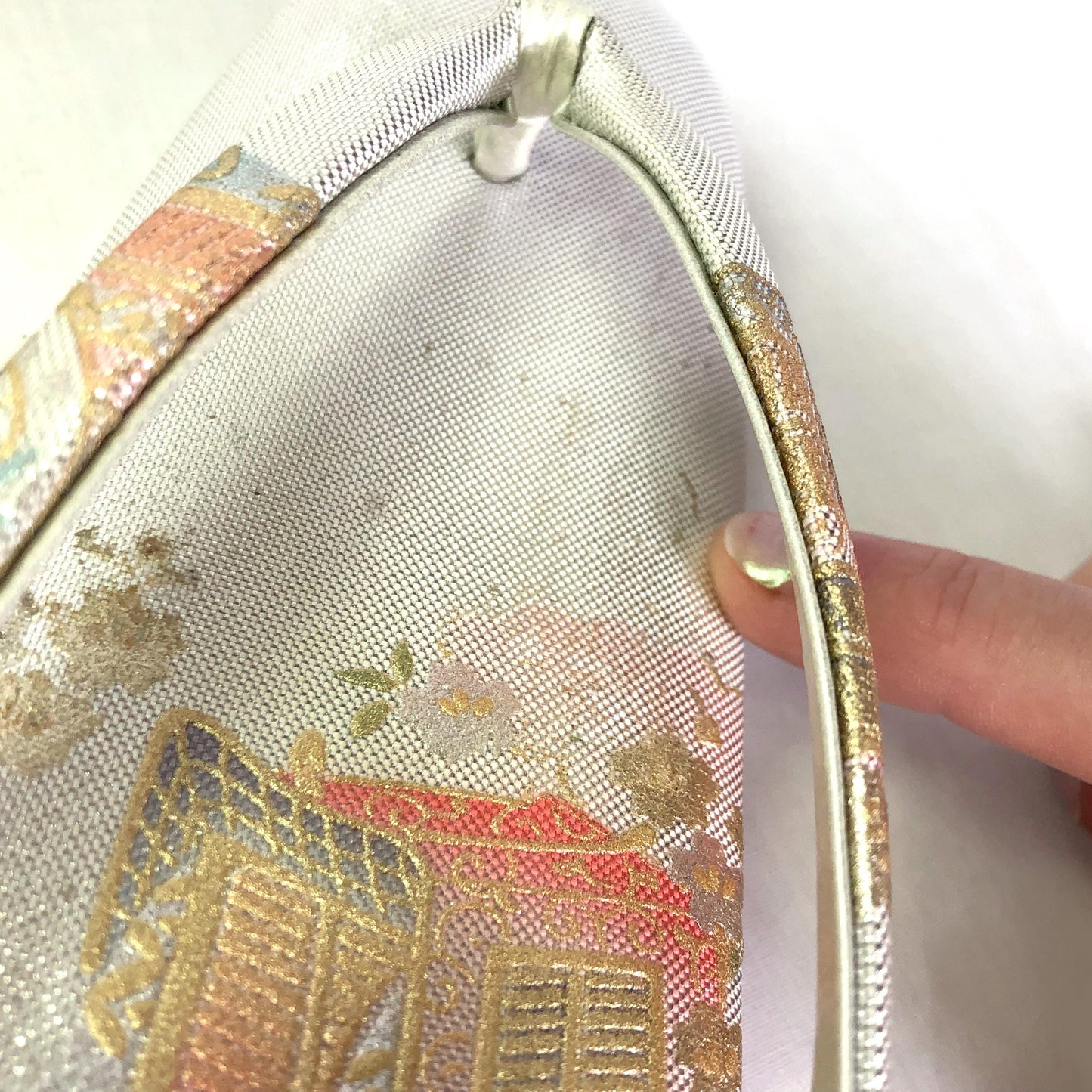 SOLDOUT. Vintage Japanese zori shoes - size 23cm - silver and pink