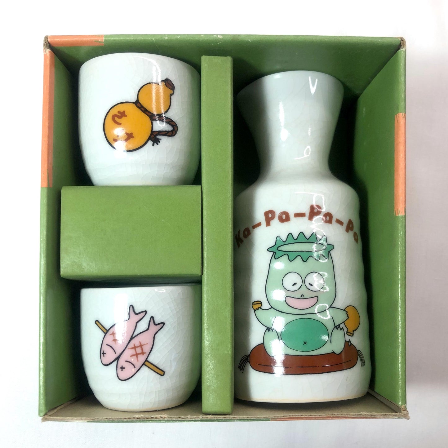 Cute Japanese sake bottle set - tipsy kappa