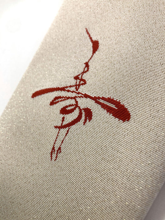 Traditional Japanese accessory - envelope or document file fukusa - glittery gold with a crane motif