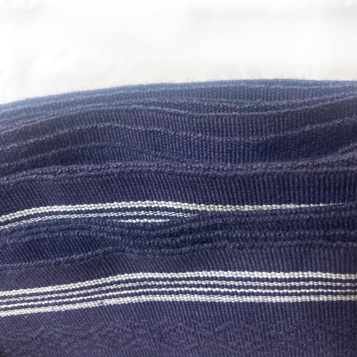 Vintage narrow kaku obi - navy blue hakata ori (cotton)