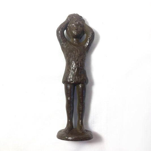 Japanese metal cast female bust - "Yorokobi" by Ueki Chikara