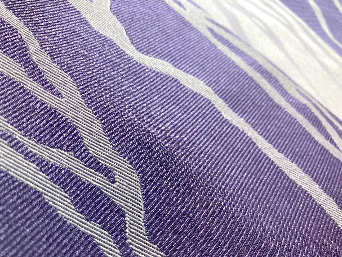 Reversible Japanese hanhaba obi - dark and light purple marble veins