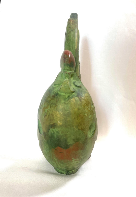 Vintage zodiac sign iron cast statuette - rooster