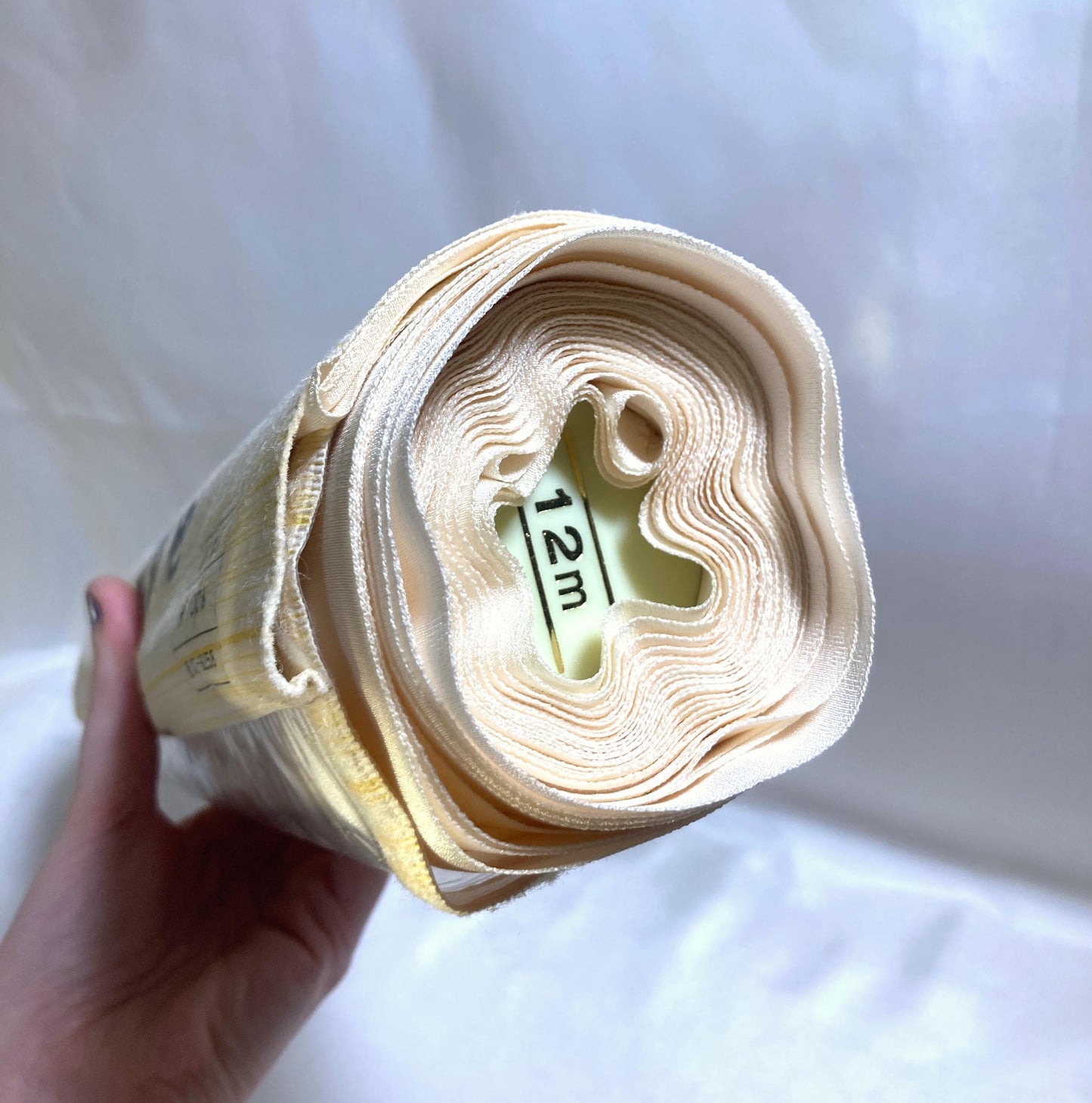 Vintage tanmono - silk kimono fabric bolt - thin pale pink silk satin (B grade)