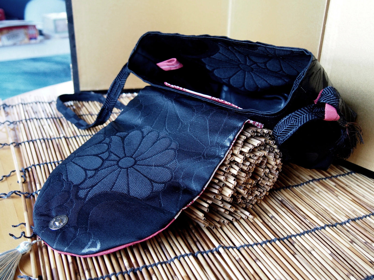 Upcycled kimono shoulder bag (mini)