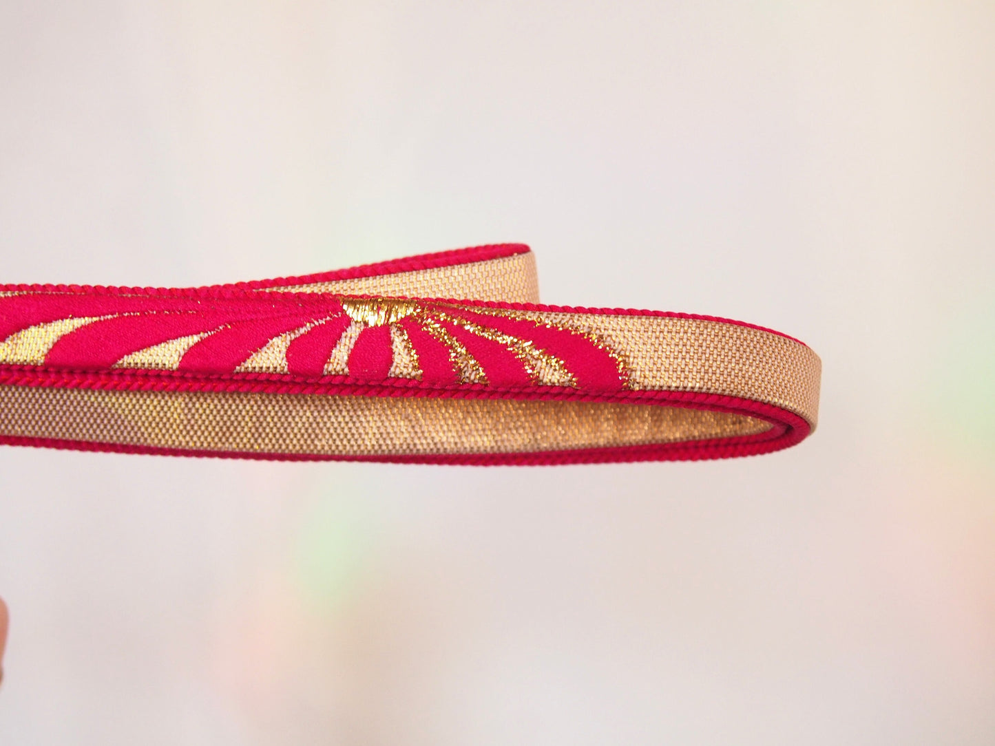 Hot fuchsia and gold obijime