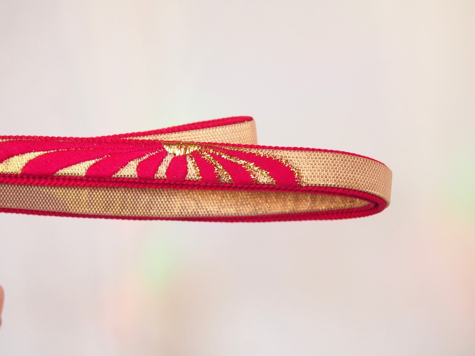 Hot fuchsia and gold obijime