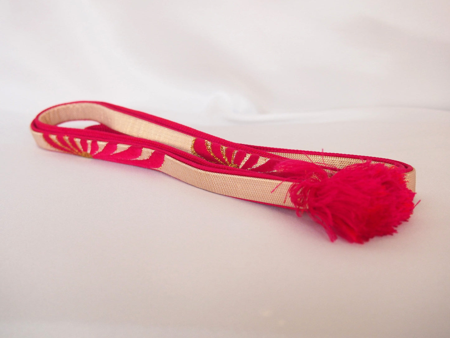 Hot fuchsia and gold obijime