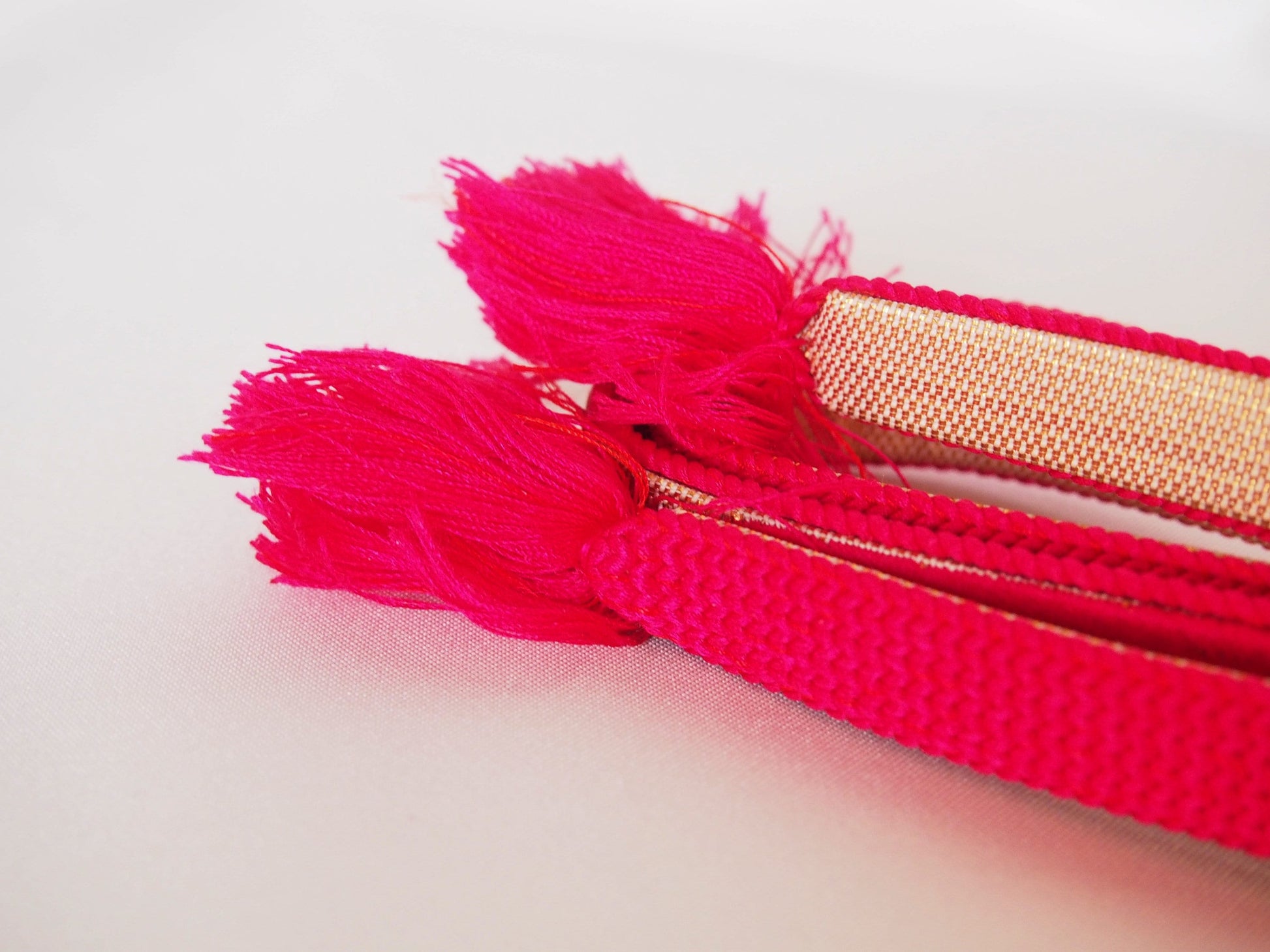 Hot fuchsia and gold obijime