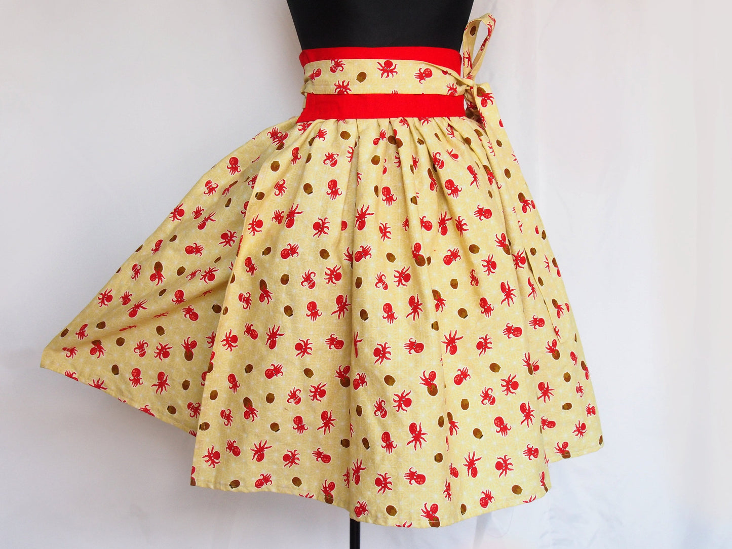 Octopus party - mini wrap cotton skirt