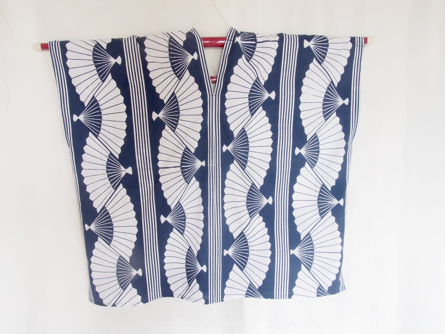 Handmade Japanese yukata cotton remake- loose fit summer poncho blouse (single pattern)