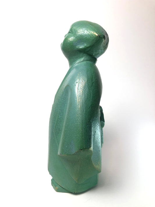 Japanese metal cast figurine - selfless child