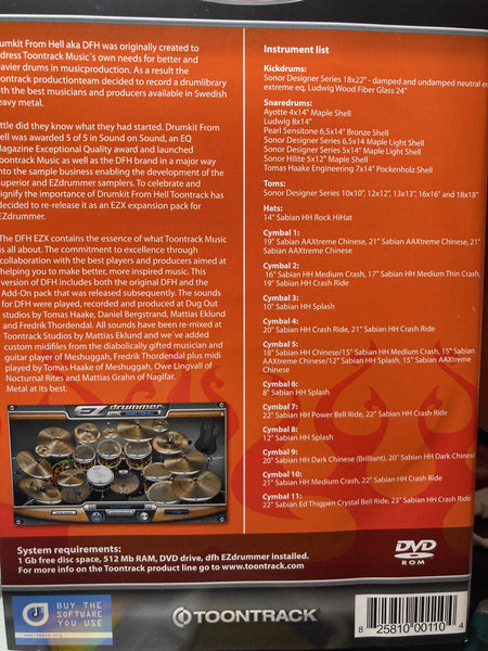 Sampling DVD "DFH" Drumkit From Hell by Toontrack - EZX