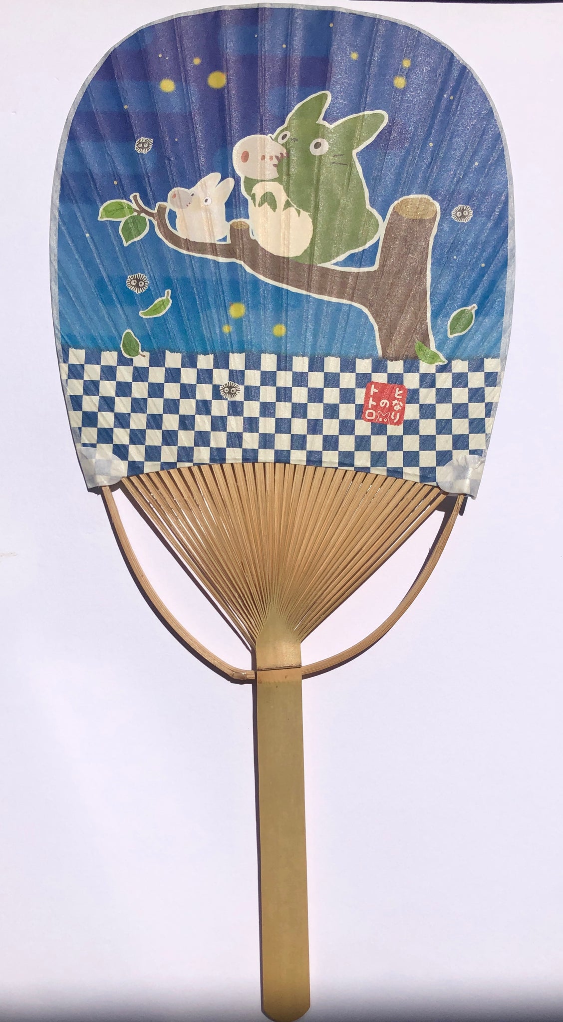 Studio Ghibli My Neighbor Totoro Oval Bamboo Fan "Totoro Playing Ocarina"