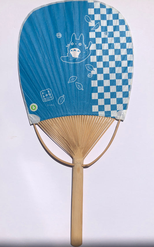 Studio Ghibli My Neighbor Totoro Oval Bamboo Fan "Totoro Playing Ocarina"