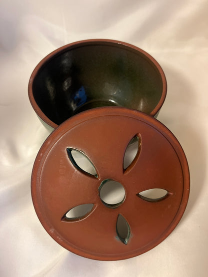 Glazed ceramic Japanese pottery for tea ceremony