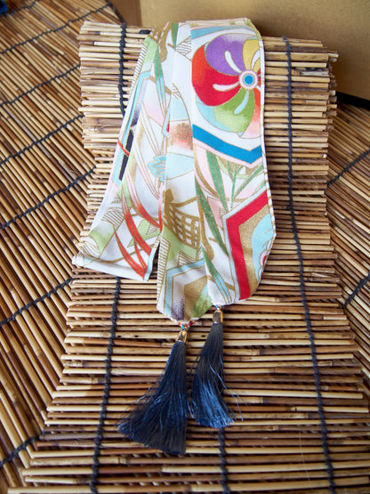 Silk kimono hair ribbon (short type)