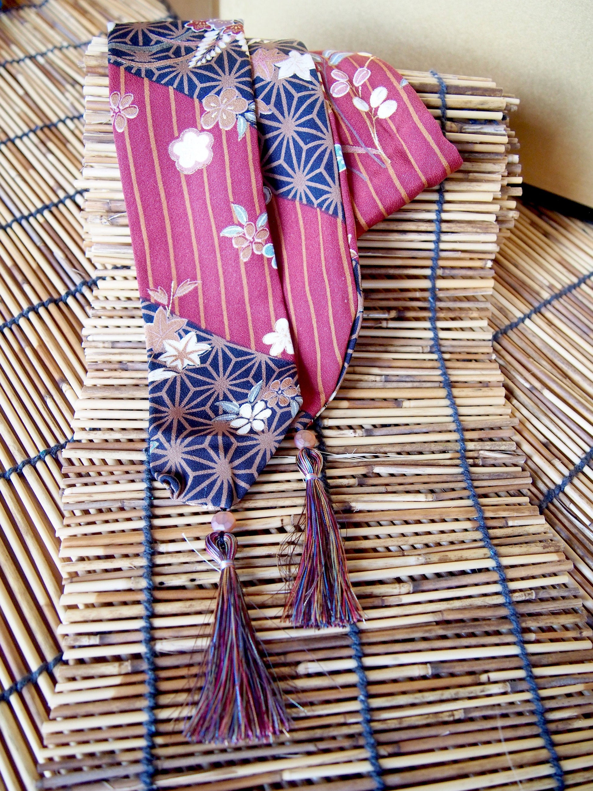 Silk kimono hair ribbon (short type)