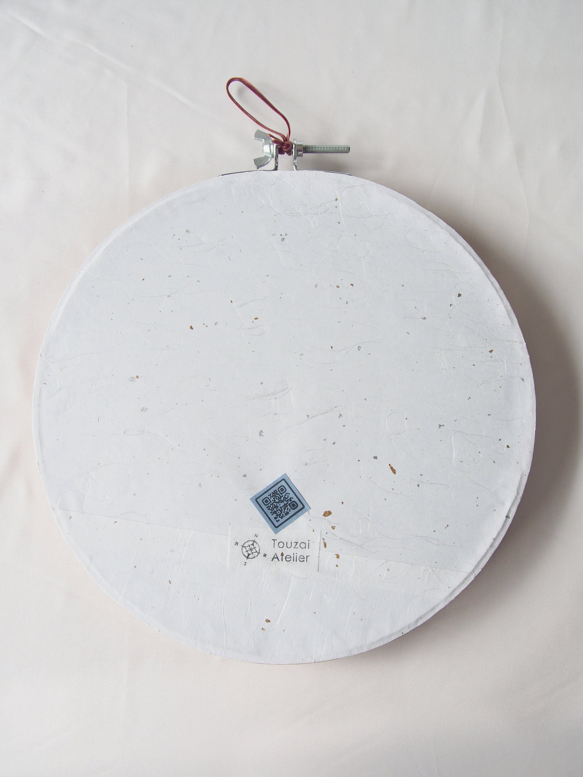 Sale - Vintage silk obi wall hanging- tondo 30cm