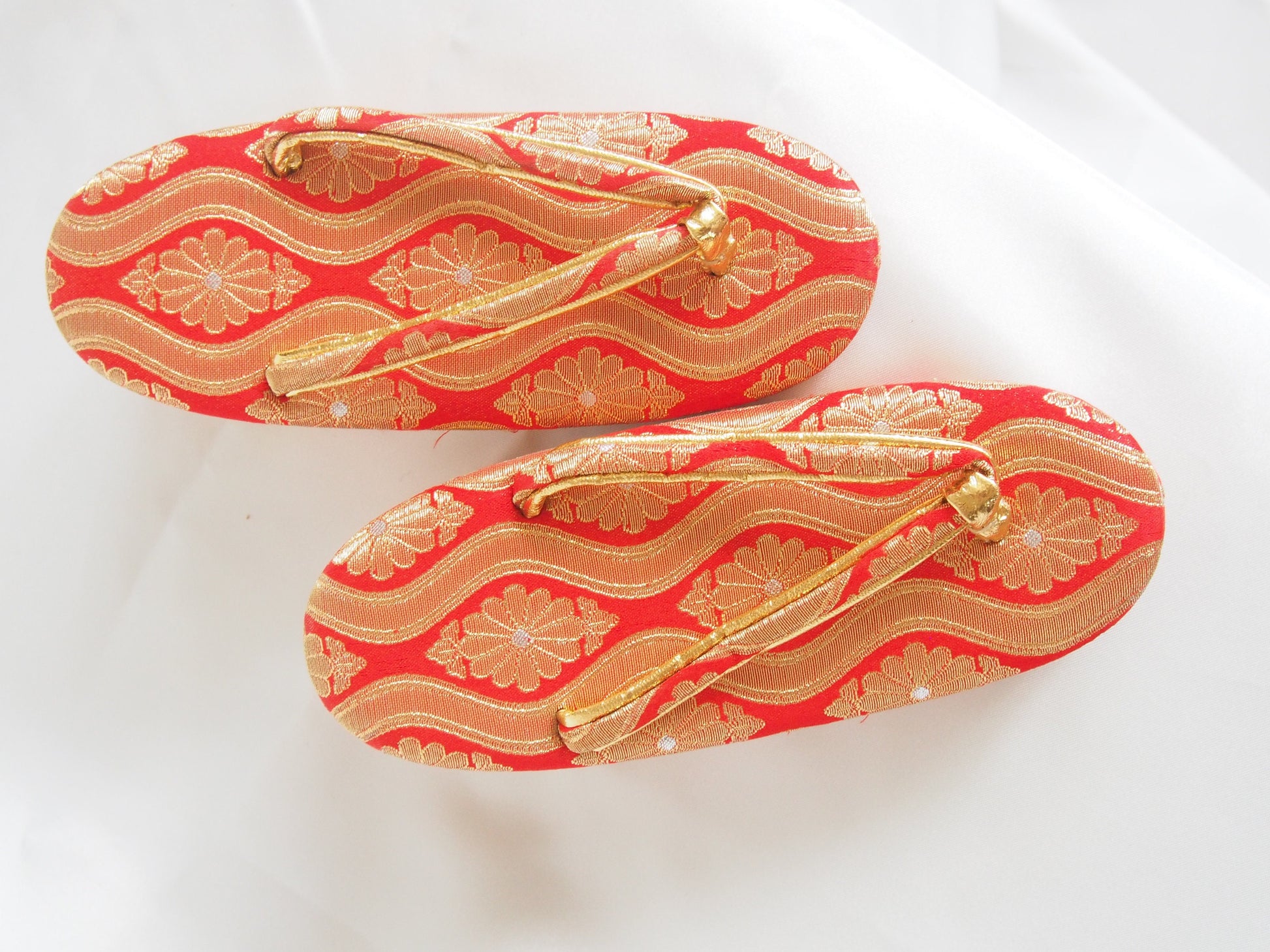 Vintage zori with bells - traditional Japanese shoes for kids