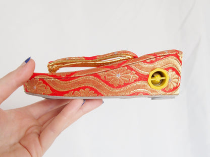 Vintage zori with bells - traditional Japanese shoes for kids
