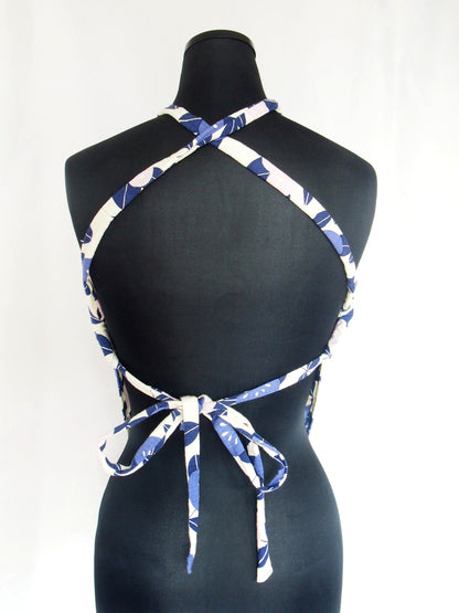 Prototype sale! Handmade Japanese furoshiki remake- cotton backless top