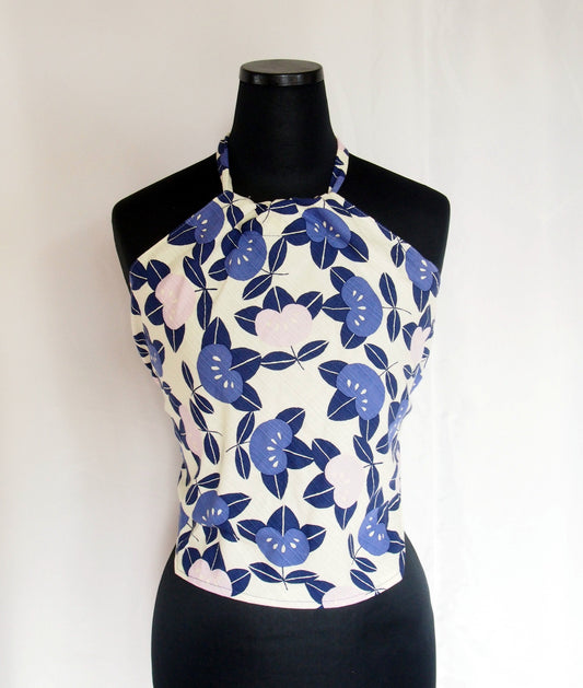 Prototype sale! Handmade Japanese furoshiki remake- cotton backless top