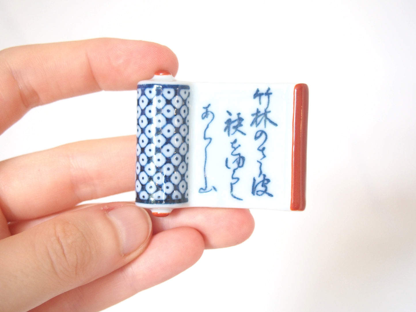 Elegant Japanese hashioki - chopstick rests - poetry scrolls, set of 5