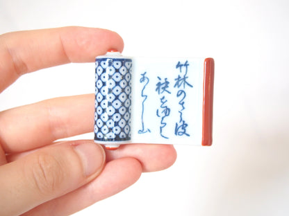 Elegant Japanese hashioki - chopstick rests - poetry scrolls, set of 5